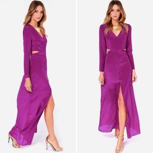 Line & Dot purple silk maxi dress L